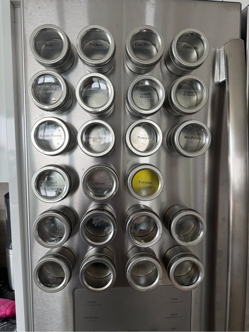 Magnetic Stainless Steel Spice Jars Set - Silver